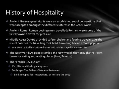 history of the hospitality industry|Iba pa.